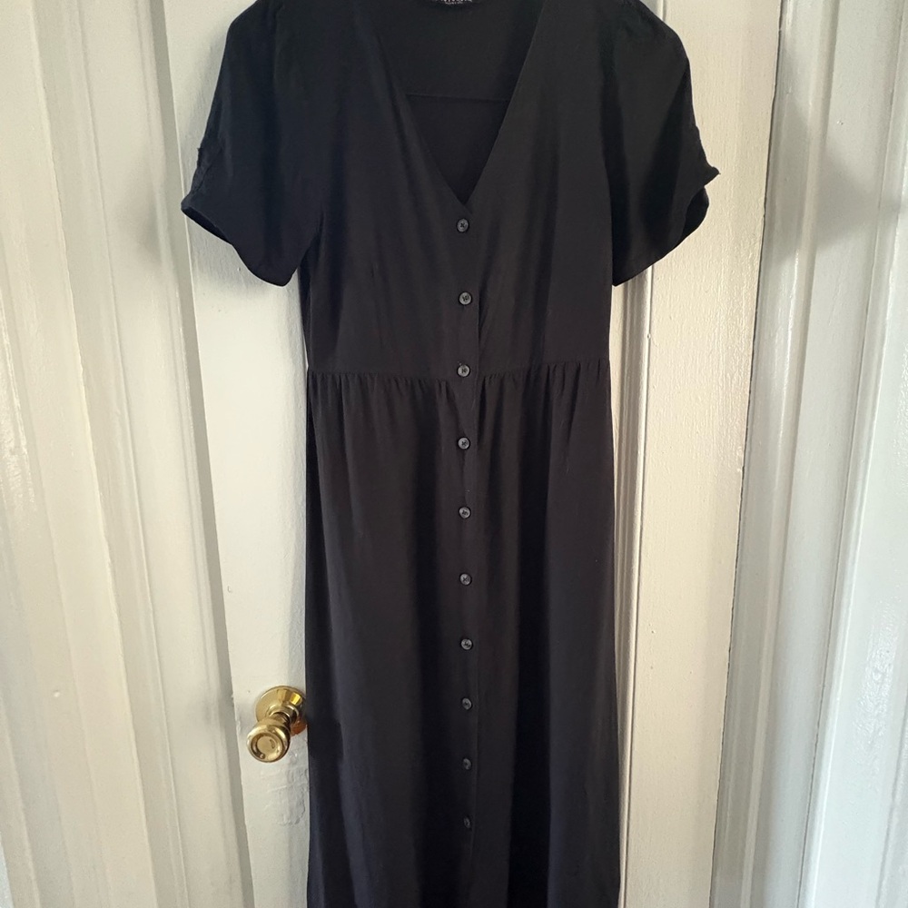 Disturbia Black Flutter Sleeve Midi Sundress